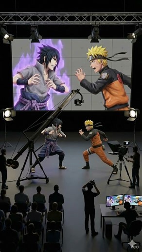 This video gives a behind-the-scenes look at the shooting of the Naruto anime.