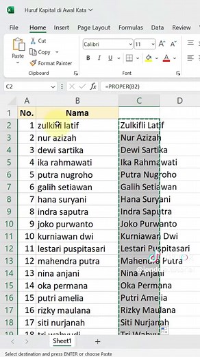 Cara Mengubah Teks Menjadi Huruf Kapital di Awal Kata di Excel!