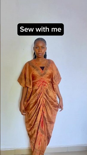 How to cut and sew Bubu gown with snatched waist and center ruffle with elastic