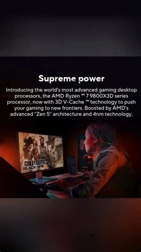 AMD Ryzen™ 7 9800X3D New Processor , 3D V-Cache 8C/16T 120W up to 5.2 GHz, L3=96M 100-100001084
