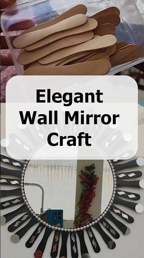 🪞 DIY Mirror Decor with Ice Cream Sticks | Elegant Wall Mirror Craft | Room/Dressing Decor