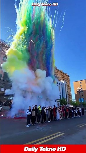 Epic Rainbow Firework Explosion! 🌈💥 #FireworksDisplay