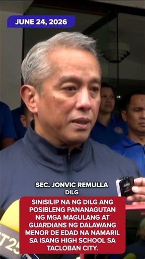 SOTD: DILG: Guardians ng 2 suspek sa school shooting sa Tacloban City posibleng makasuhan