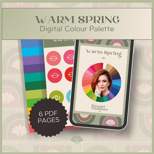 Warm Spring Color Palette: Digital Swatch Fan for Makeup & Wardrobe (PDF) - Etsy