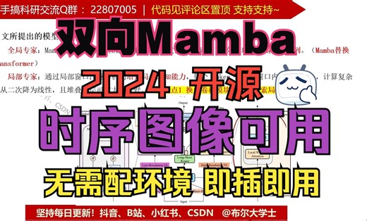 原理代码讲解|双向Mamba特征提取 2024 长短特征预测 Mamba模型改进【V1代码讲解046 047】