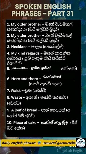 Daily English Phrases with Sinhala Meaning 📚✨ #learnenglish #englishspeaking #foryou