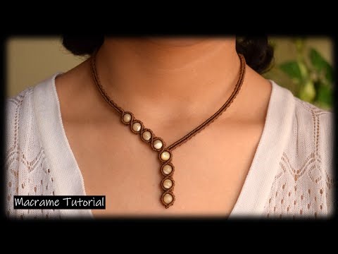 Macrame Tutorial | DIY Macrame Necklace with stone | Easy Macrame Tutorial