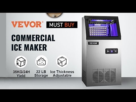 VEVOR 110V Commercial Ice Maker, 120LBS/24H with 22LBs Storage