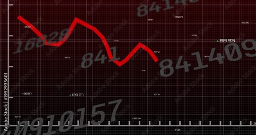 Live data driving red polyline across grid, updating ticks, numbers and green markers for analytics