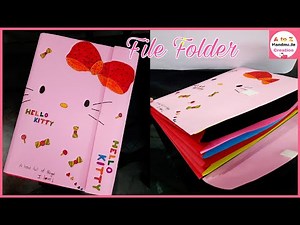 DIY Paper file folder/DIY Hello Kitty paper file folder/How to make file folder with paper at home.