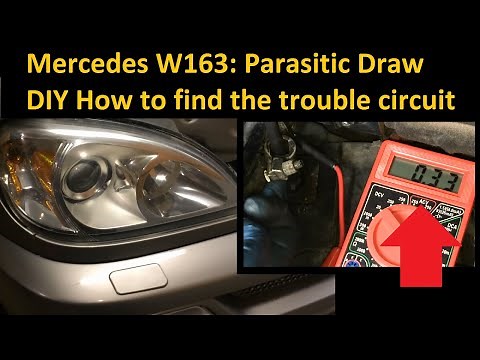Mercedes W163 Locate a Parasitic Battery Drain (Tele-Aid Emergency Call circuit, Fuse 8) ML350 ML500