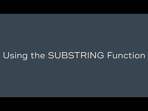 Using the SUBSTRING Function