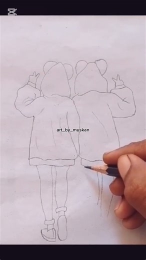 Best friend draw pencil #artisticchannel #easydrawing #subscribemychannel #pencildrawing #shortvideo