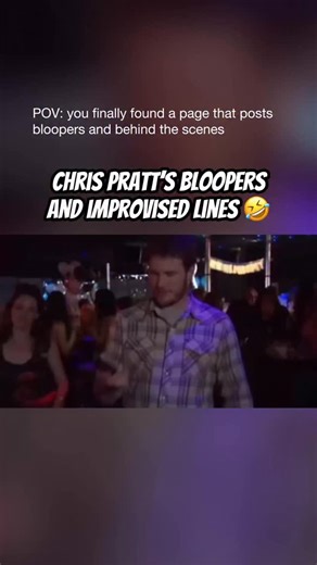 Bloopers & Behind The Scenes on Instagram: "The Chris Pratt bloopers are absolute gold — the guy can’t make it through a scene without cracking up the entire cast 🤣. Between his perfectly timed ad-libs, unexpected one-liners, and that signature Pratt charm, every take turns into a laugh riot. From Parks and Rec to Guardians of the Galaxy, his improv game is next level — half the funniest moments weren’t even in the script! Fun Fact: Directors often keep rolling just to see what Chris comes up w