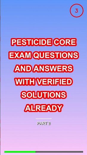 Pesticide Core Exam Questions And Answers With Ver