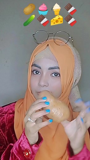 emoji eating #new #trend #fyp #foryou #trending #viral #ajmari #potato #cake #icecream #chocolate #cucumber #cheese
