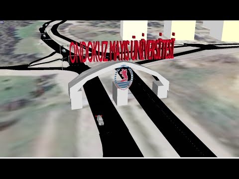 SUMO Traffic Simulation 3D - Ondokuz Mayis University, Main Campus Enterance