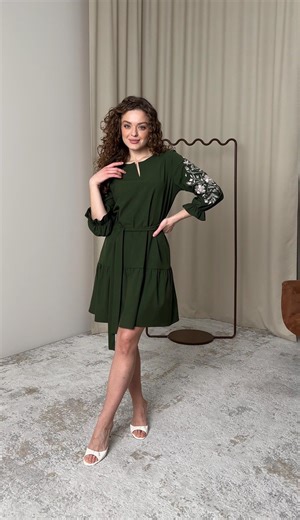 Emerald Green Mini Prom Dress, A-line Short Party Dress With Belt, Embroidered Sleeve Homecoming Dress for Womens, Teens - Etsy