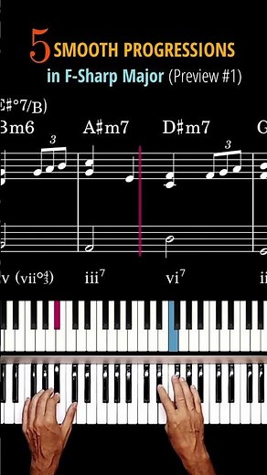 5 Smooth Chord Progressions in F-Sharp + Sheet Music (Preview N. 1)
