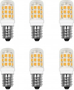 E12 LED Small Light Blub,3W Equivalent 25-30W Incandescent, 3000K Warm White LED Candelabra Base Bulbs,120V 300LM Non-Dimmable for Chandelier,Dryer Lamp, 6 Pcs