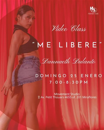 Movement Studio on Instagram: "🔥 VIDEO CLASS 🔥🎶 💃 Salsa con Dannaeth Dulanto 🎵 Me Liberé – El Gran Combo 📅 Domingo 25 de Enero ⏰ 7:00 pm a 8:30 pm 📍 Movement Studio 📌 Av. Petit Thouars 4655, of.201, Miraflores. Para más información escríbenos por DM o por WhatsApp al 936507055 😉 #salsa #salsadance #videoclass #movementstudio #mirafloresperu🇵🇪 #dance #alllevels #2026 #clasesdebaile #elgrancombo #meliberé #miraflores"