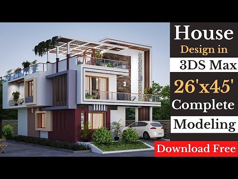 How to Design a Exterior in 3DS Max | Duplex House Design