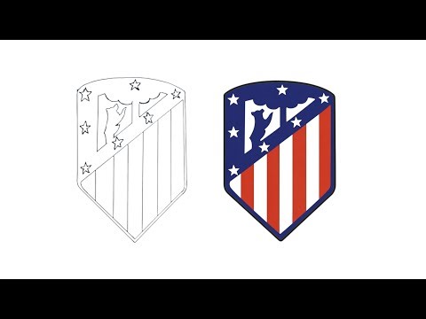 How to draw Athletico De Madrid Logo.🟥