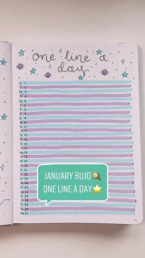 January Bujo One Line a Day Inspiration | Bullet Journal Setup 2022