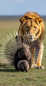 #1 Will the porcupine successfully fight back Watch this epic showdown #porcupine #wildlife #nature