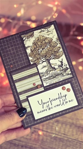 This card is just lovely, and uses the Autumn Toile paper. There are no 'set measurements' to this project, just make sure that the border cardstock is the same for all the panels. In my case, I have made it half a cm larger, but if you prefer to work in imperial, perhaps 1/8" would be good for you! #HandmadeCardIdeas #CardmakingTutorial #PapercraftProjects #CraftyCreations #MadeWithPaper | Pootles Papercraft