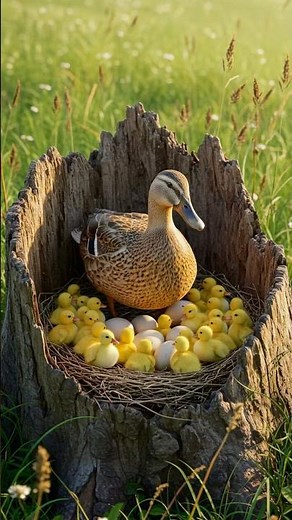 Amazing a duck try hatching many eggs #duck #nest #ducklings