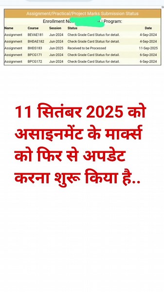 IGNOU June 2025 Assignment All Problem Solution: Status Not Update, Assignment Marks Not Update Ete