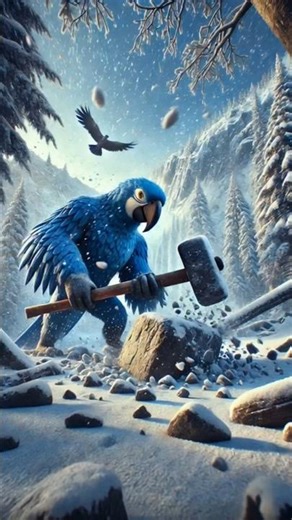 “Giant Blue Parrot’s Emotional Fight with Foxes | #ai#perrot#foxes#police#shorts#trendingshorts