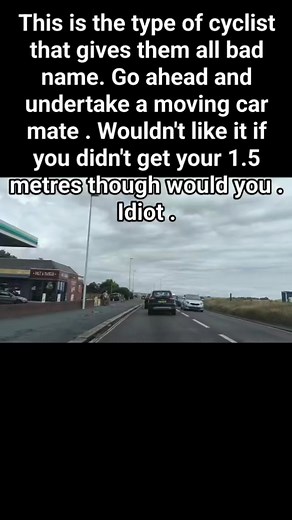 CyclingMikey here. You’ve failed your Highway Code. Cyclists may pass either side of speed or slower moving vehicles. 1.5m is required only when motor vehicles overtake cyclists because of simple physics. Mike Van Erp | Worthing’s Finest Female Driver