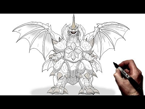 How To Draw Destoroyah (Full Body) | Step By Step | Monsterverse