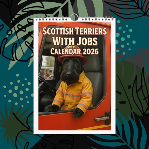 Funny Scottish Terrier Dogs With Jobs Calendar 2026 – Scottish Terriers Dressed as Professionals – Dog Lover Gift, Scottish Terrier Fans - Etsy