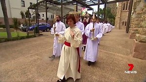 More than a hundred mourners gathered at Saint Stephen's Cathedral In Brisbane for the funeral of former Archbishop John Bathersby, who passed away last week. www.7NEWS.com.au #7NEWS | 7NEWS Brisbane