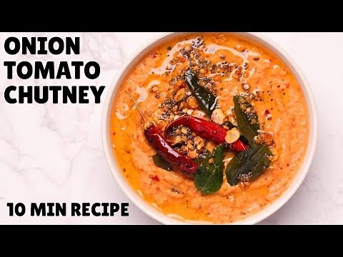 10-MINUTE ONION TOMATO CHUTNEY Recipe for Idli, Dosa, Uttapam or Vada | Chutney Recipe Video