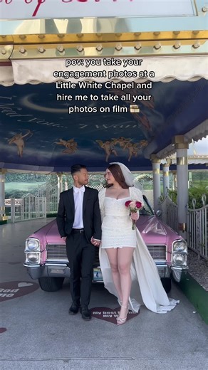 Vegas Elopement and Engagement Photoshoot on Film