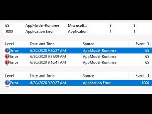 Event 65 AppModel-Runtime - Failed with 0x57 retrieving AppModelRuntime status for package Windows