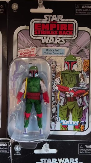 #empirestrikesback #bobafett #hasbro #starwars #targetexclusive I love the colors but boba fett is looking a little chubby lol . This is at my desk at work . Boba Fett is just so iconic and cool looking .