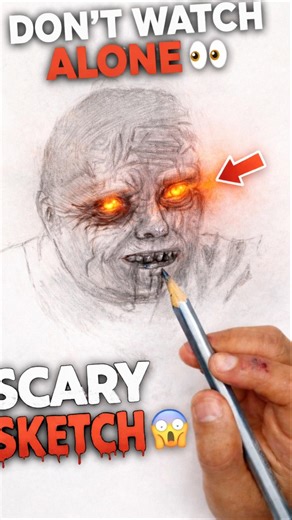 DON’T WATCH ALONE 😱 | Scary Realistic Sketch Drawing 🔥 #shorts#artistayushmishra#drawing #art