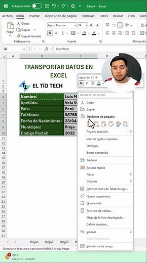 Convert Data from Horizontal to Vertical in Excel #excel #EasyExcel