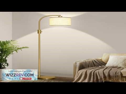 Nintiue Upgraded Modern Arc Dimmable Tall Standing Floor Lamp with Linen Shade