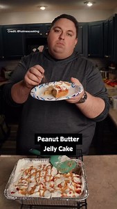 You are making this one, ONE MILLION PERCENT! 🍓🥜 A fun twist on a classic, this cake is an absolute must-make. Continue reading or click the link in the @allrecipes bio for the recipe! Ingredients: 1 (15.25 ounce) box vanilla cake mix 1 1/4 cup peanut butter, divided 1/2 cup butter, melted 4 large eggs 1 1/4 cups milk 1 1/4 cup grape jelly, divided 8 ounces whipped topping 1/4 cup chopped peanuts Directions: Preheat the oven to 350 degrees F (180 degrees C). Grease a 9x13-inch baking pan. Add 