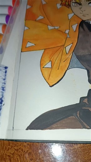 zenitsu colour drawing#demonslayer#drawing#trending#viral#shorts#anime#infinitycastle#kimetsunoyaiba