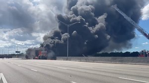 9.3K views · 233 reactions | First responders are working to put out a massive tanker truck fire that shut down parts of I-95 along Florida's east coast Tuesday. https://bit.ly/3VYzRCW | WFLA News Channel 8 | Facebook