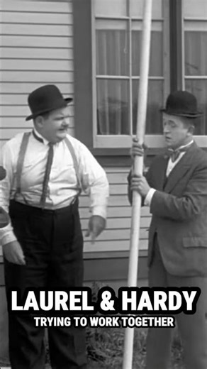 Laurel & Hardy Trying To Work Together 🤝💀 #funny #comedy #shorts #memes #history