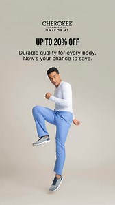 Style for everyone, deals for days. Up to 20% off Atmos, FORM, iFlex, and more—plus extra clearance markdowns. Don't miss out! | Cherokee Uniforms