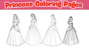 Fantasy Princess Coloring Pages, Elegant Gowns (digital Download) - Etsy